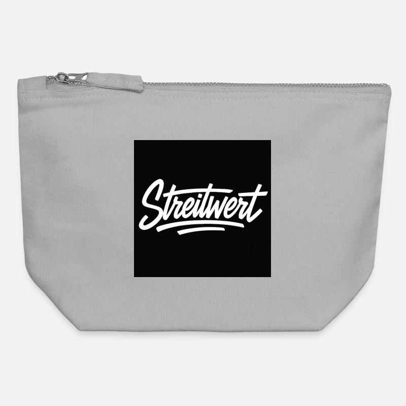 Logo Contested Script Noir - Pochette zippée en toile 12 x 13 cm - gris chiné