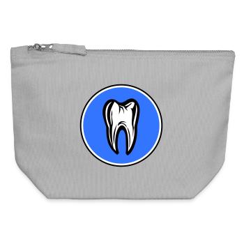 Icône de dentiste dentaire dentaire - Pochette zippée en toile 12 x 13 cm - gris chiné - Devant