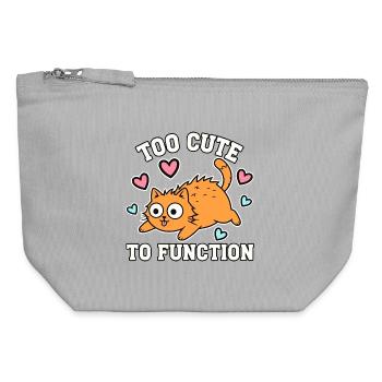 Trop mignonne pour fonctionner Niedliche Katze zu Süss - Pochette zippée en toile 12 x 13 cm - gris chiné - Devant