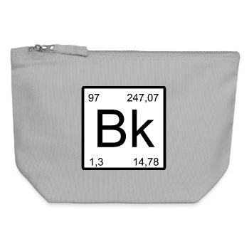 Berkelium Bk Symbol Kunst im Periodensystem-Stil - Canvas Reißverschluss-Täschchen (12 x 13 cm) - Grau meliert - Vorne