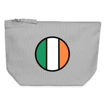 Cercle du drapeau irlandais - Pochette zippée en toile 12 x 13 cm - gris chiné - Devant
