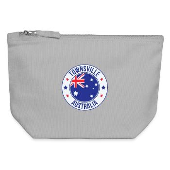 Townsville Australien-Wappen - Canvas Reißverschluss-Täschchen (12 x 13 cm) - Grau meliert - Vorne
