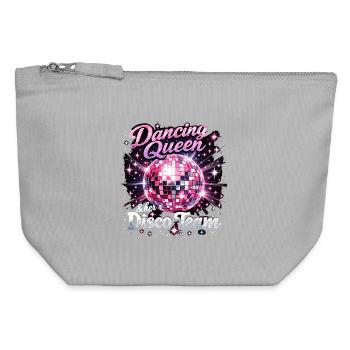 Dancing Queen & Disco Team : Mix Ball Disco Party - Pochette zippée en toile 12 x 13 cm - gris chiné - Devant