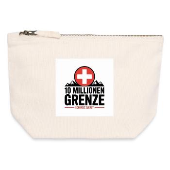10 Millionen Grenze Schweizer Berglogo - Canvas Reißverschluss-Täschchen (12 x 13 cm) - Naturweiß - Vorne