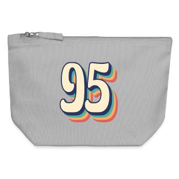 T-Shirt rétro Vintage numéro 95 quatre-vingt-quinze - Pochette zippée en toile 12 x 13 cm - gris chiné - Devant