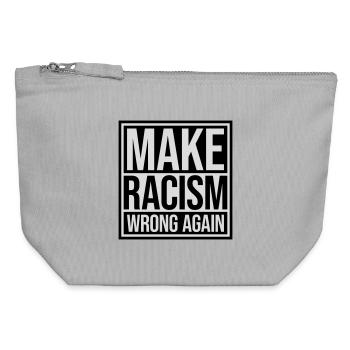 make racism wrong again - Canvas Reißverschluss-Täschchen (12 x 13 cm) - Grau meliert - Vorne