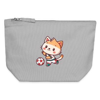 Kitten Beloved Football Player - Canvas Zip Pouch 12 x 13 cm - sports grey - Front