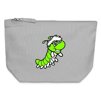 Nerd Caterpillar Intelligent Geek Worm Horn-rimmed Glasses Smart - Canvas Zip Pouch 12 x 13 cm - sports grey - Front