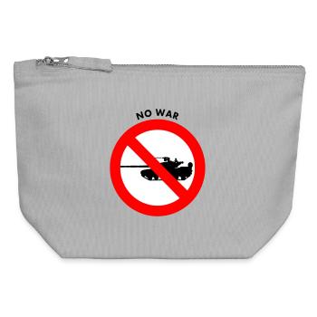 No war - Pochette zippée en toile 12 x 13 cm - gris chiné - Devant