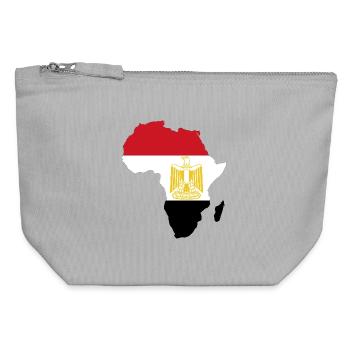 Ägypten_Flagge_Afrika - Pochette zippée en toile 12 x 13 cm - gris chiné - Devant