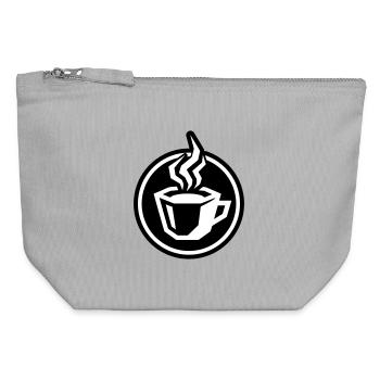 Coffee Cup Icon - Canvas Zip Pouch 12 x 13 cm - sports grey - Front