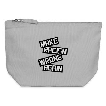 Rendre le racisme répréhensible - Pochette zippée en toile 12 x 13 cm - gris chiné - Devant