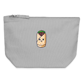 Sweet Kawaii Kebab Wrap - Canvas Zip Pouch 12 x 13 cm - sports grey - Front
