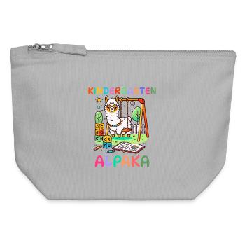 Cute Nursery Alpaca Kids Gift - Canvas Zip Pouch 12 x 13 cm - sports grey - Front