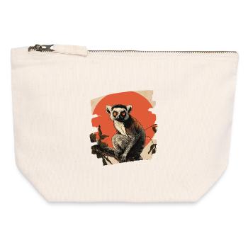 Lemur - Canvas Zip Pouch 12 x 13 cm - nature - Front