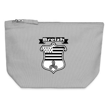 Breizh - Pochette zippée en toile 12 x 13 cm - gris chiné - Devant