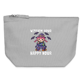 WITCHIN' HOUR HAPPY HOUR - WITCH HALLOWEEN - Canvas Zip Pouch 12 x 13 cm - sports grey - Front
