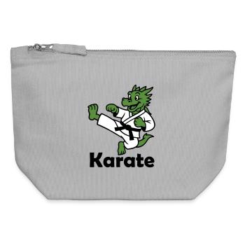 Karate Dragon - Canvas Zip Pouch 12 x 13 cm - sports grey - Front