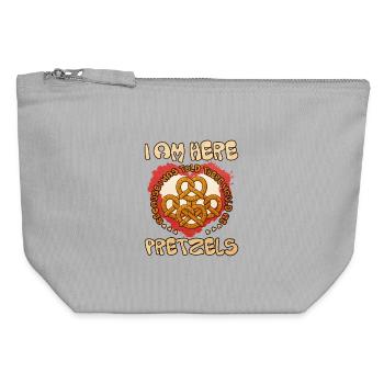 Bretzels sincères Messager d'amour - Pochette zippée en toile 12 x 13 cm - gris chiné - Devant