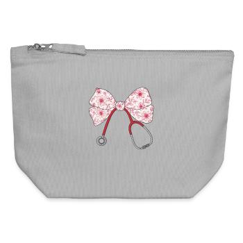 Nurse, Stethoscope, Loop - Canvas Zip Pouch 12 x 13 cm - sports grey - Front