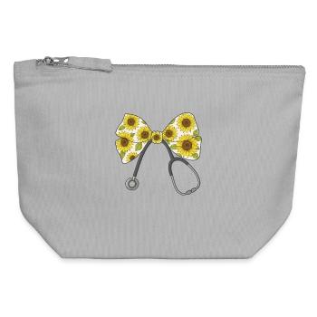 Nurse, Stethoscope, Loop - Canvas Zip Pouch 12 x 13 cm - sports grey - Front