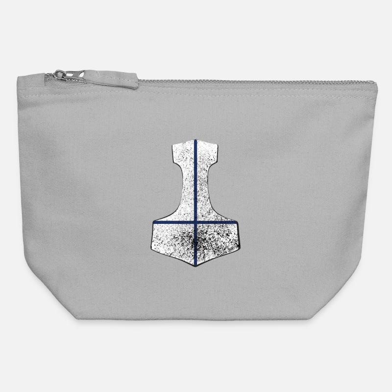 Thorhammer Finland – Viking Nordic Design - Canvas Zip Pouch 12 x 13 cm - sports grey
