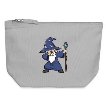 Dabbing Wizard – Funny Wizard Design - Canvas Zip Pouch 12 x 13 cm - sports grey - Front