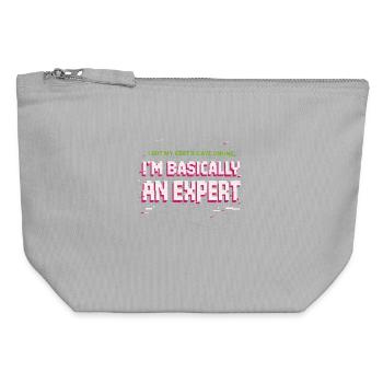 J’ai obtenu mon certificat en ligne, je suis pratiquement expert - Pochette zippée en toile 12 x 13 cm - gris chiné - Devant