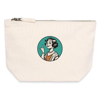 Rétro Sass : doigt d’honneur Pinup vintage - Pochette zippée en toile 12 x 13 cm - blanc naturel - Devant
