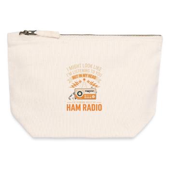 Amateurfunk Tagträume Tee - Canvas Reißverschluss-Täschchen (12 x 13 cm) - Naturweiß - Vorne