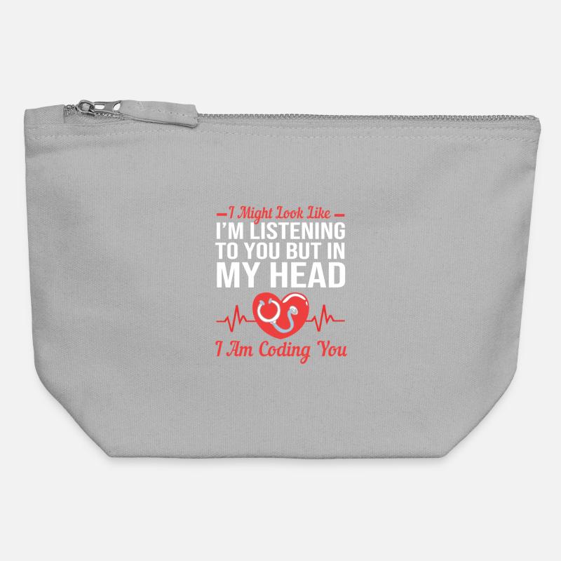 Medical Programmer Medical Coder - Canvas Zip Pouch 12 x 13 cm - sports grey