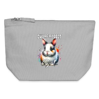 Dwarf Rabbit Girl Dwarf Rabbit - Canvas Zip Pouch 12 x 13 cm - sports grey - Front