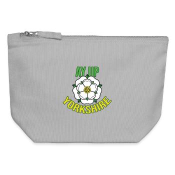 Ay Up Yorkshire Flag Yorkshire Saying Funny - Canvas Zip Pouch 12 x 13 cm - sports grey - Front