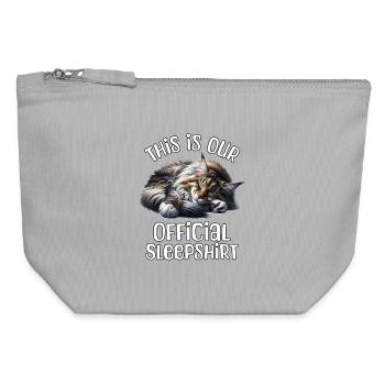 Maine Coon Schlafshirt - Canvas Reißverschluss-Täschchen (12 x 13 cm) - Grau meliert - Vorne