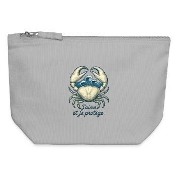 Cancer Star Sign - Astrology - Canvas Zip Pouch 12 x 13 cm - sports grey - Front