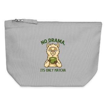 Lama Matcha Rest – No Drama - Canvas Zip Pouch 12 x 13 cm - sports grey - Front