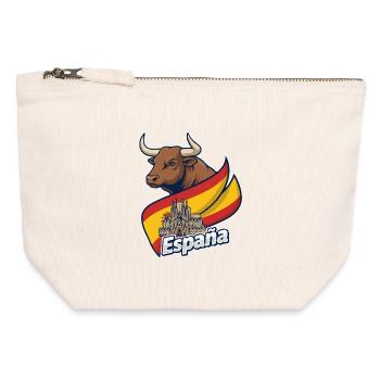 Toro Español con Barcelona - Pochette zippée en toile 12 x 13 cm - blanc naturel - Devant