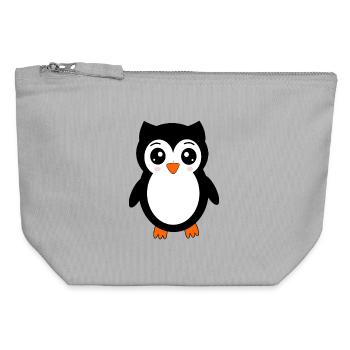owl black bird bird animals gift - Canvas Zip Pouch 12 x 13 cm - sports grey - Front