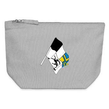 Flagge Graubünden, Schweiz - Canvas Reißverschluss-Täschchen (12 x 13 cm) - Grau meliert - Vorne