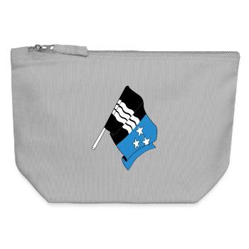 Flagge Aargau Schweiz - Canvas Reißverschluss-Täschchen (12 x 13 cm) - Grau meliert - Vorne