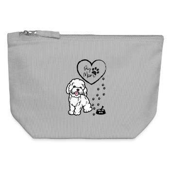 Cute Dog Mom Sweater, Puppy Sweater for Women - Canvas Zip Pouch 12 x 13 cm - sports grey - Front
