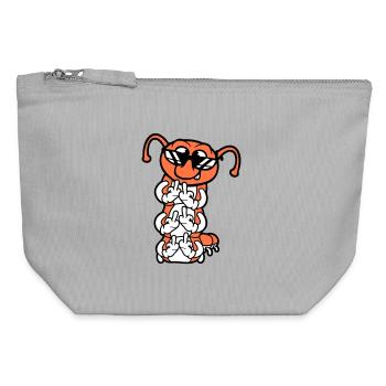 Caterpillar Middle Finger Insult Sunglasses Cool - Canvas Zip Pouch 12 x 13 cm - sports grey - Front