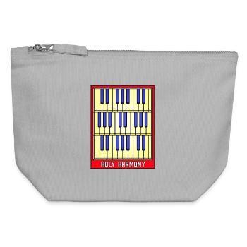 Stained Glass Piano Keys - Canvas Zip Pouch 12 x 13 cm - sports grey - Front