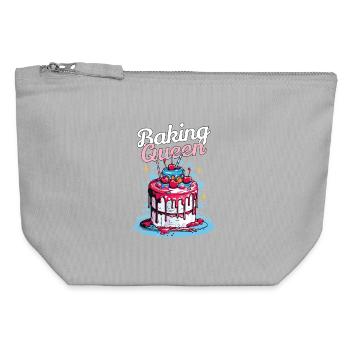 Backing Baking Queen Baking Fairy Baker Cake - Canvas Zip Pouch 12 x 13 cm - sports grey - Front