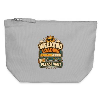 Weekend Loading Please Wait - Canvas Reißverschluss-Täschchen (12 x 13 cm) - Grau meliert - Vorne