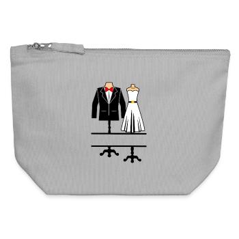 Clothing for bride and groom - Canvas Zip Pouch 12 x 13 cm - sports grey - Front