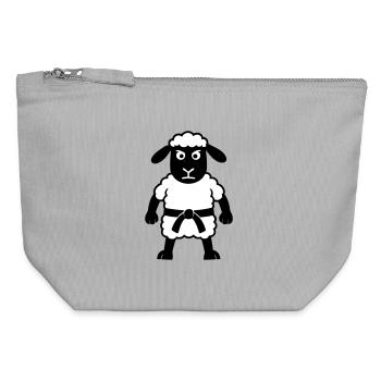 Karate Sheep - Canvas Zip Pouch 12 x 13 cm - sports grey - Front
