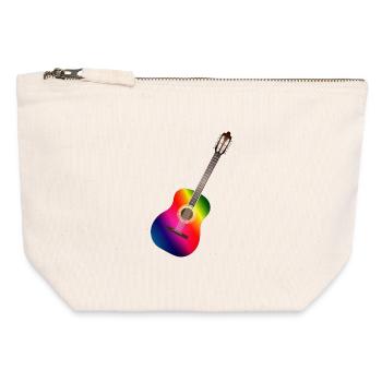 schöne bunte Akustik Gitarre in Regenbogen Farben - Canvas Reißverschluss-Täschchen (12 x 13 cm) - Naturweiß - Vorne