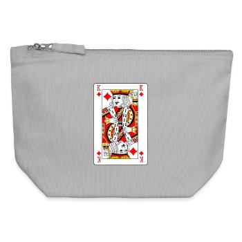 Spielkarte Diamant Lord - Canvas Reißverschluss-Täschchen (12 x 13 cm) - Grau meliert - Vorne