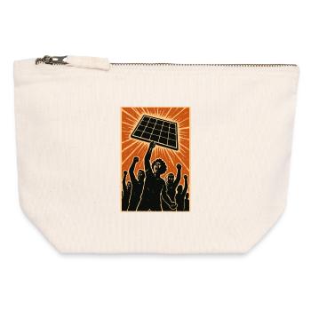Power to the People – Literally - Canvas Zip Pouch 12 x 13 cm - nature - Front